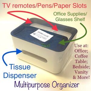Multipurpose Storage Box Office Bath Makeup Vanity Tissue Dispenser Side Table